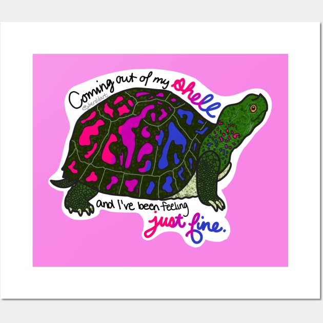 Bisexual Pride Turtle Wall Art by jberoldart